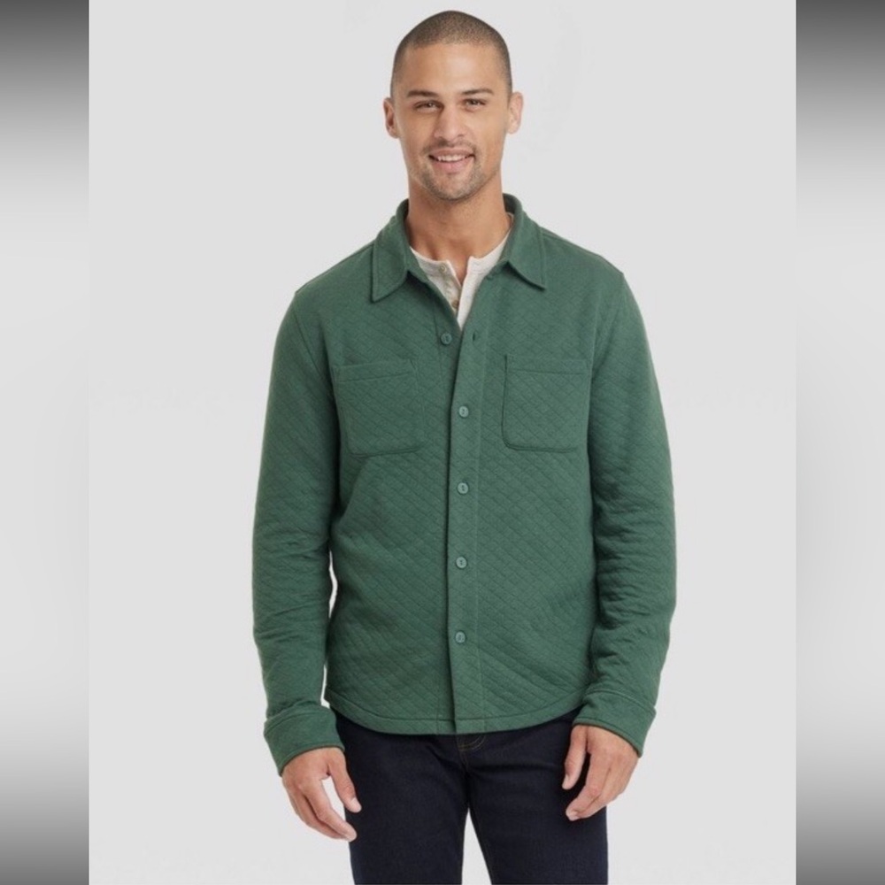 Goodfellow & Co Fleece Knit Long Sleeve Button Down Shirt Jacket